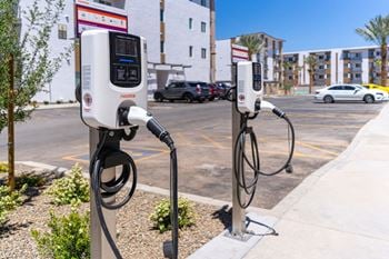 Power up at one of the electric car charging stations